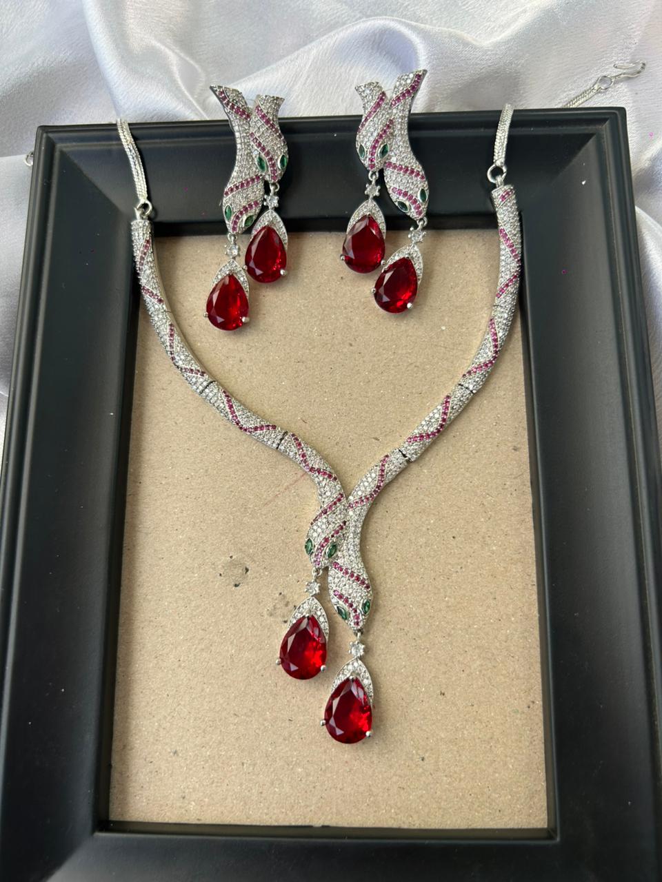 Crimson Serpent AD Necklace