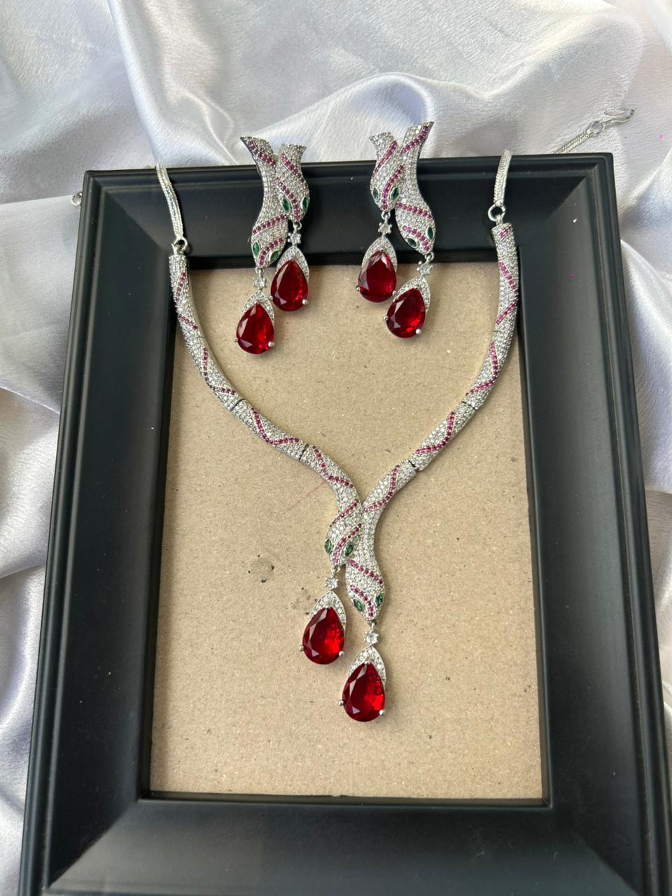 Crimson Serpent AD Necklace